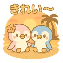 [LINEスタンプ] ももぺん（ピンクのペンギン）夏Ver.第3弾