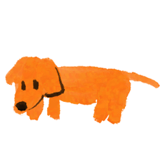 [LINEスタンプ] ゆるいオレンジと黄色の犬