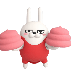 [LINEスタンプ] デカ動く 3D擦れうさぎ5
