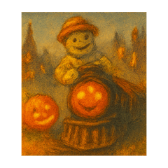 [LINEスタンプ] ハロウィン列車 豊作を願った仲間たち