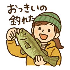 [LINEスタンプ] 釣りガールの毎日使える日常会話スタンプ