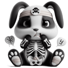 [LINEスタンプ] 骨うさぎカッコよくてかわいい
