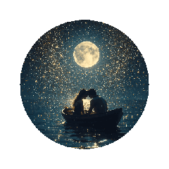 [LINEスタンプ] 満月と幻想の恋人の夜✨️Moonlight Lovers