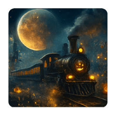 [LINEスタンプ] ハロウィンの世界 列車とゴースト