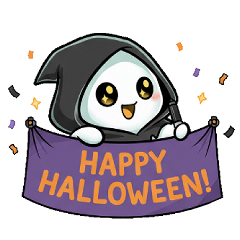[LINEスタンプ] ちびオバケちゃんのハロウィン