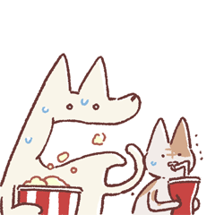 [LINEスタンプ] 享年さんとしろさん-映画タイム！