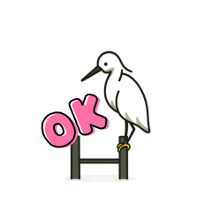[LINEスタンプ] みずべのシロの羽休め