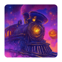 [LINEスタンプ] 妄想の国 × 空中ハロウィン鉄道
