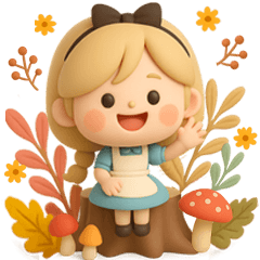 [LINEスタンプ] 【3D】アリスちゃん・秋