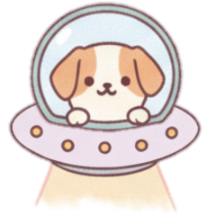 [LINEスタンプ] [アレンジ用]宇宙犬UFOで襲来