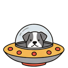 [LINEスタンプ] [アレンジ用]UFOで宇宙犬