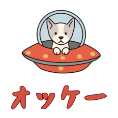 [LINEスタンプ] [オッケー専用]UFOで宇宙犬1