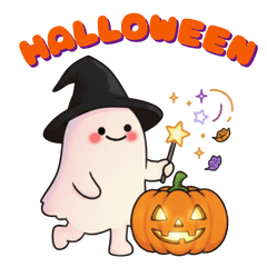 [LINEスタンプ] ハロウィン★ゆるっとネコとオバケくん