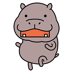 [LINEスタンプ] かわいい カバさん