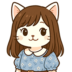 [LINEスタンプ] ネコな女の子の日常