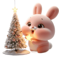 [LINEスタンプ] ピンクうさぎが一緒に祝うホリデー