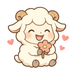 [LINEスタンプ] 【睡眠応援】ふわふわ羊のちびキャラ