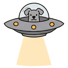 [LINEスタンプ] [アレンジ用]UFOで宇宙犬2