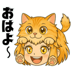 [LINEスタンプ] にゃん娘【茶虎】