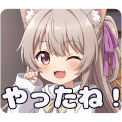 [LINEスタンプ] 紫リボンポニーテールみなみちゃんスタンプ