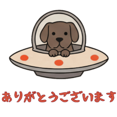 [LINEスタンプ] [ありがとうございます専用]UFOで宇宙犬1
