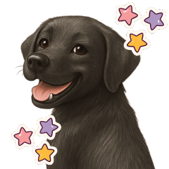 [LINEスタンプ] 黒ラブのバスちゃん｜リアルなラブラドール