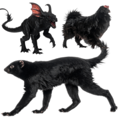 [LINEスタンプ] 黒い変な生き物たち 