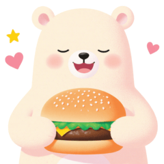 [LINEスタンプ] ハンバーガーと白くまスタンプ
