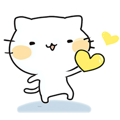 [LINEスタンプ] ゆるかわ白猫の毎日使える日常スタンプ