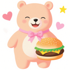 [LINEスタンプ] ハンバーガーとくまさんスタンプ