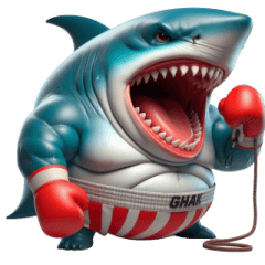 [LINEスタンプ] ボクシングサメの超便利な名言集,