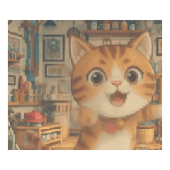 [LINEスタンプ] 動く！ドット絵風のネコ