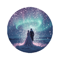 [LINEスタンプ] 恋人と海とオーロラの夜✨️Aurora Night
