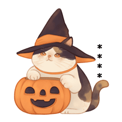 [LINEスタンプ] ハロウィン衣装の無邪気な猫スタンプ
