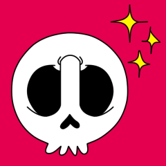 [LINEスタンプ] 【動く♪】071 まばたきガイコツスタンプ