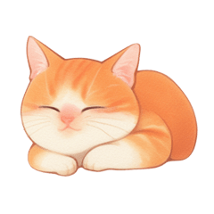 [LINEスタンプ] ゆるりとした茶色と白の猫のスタンプ