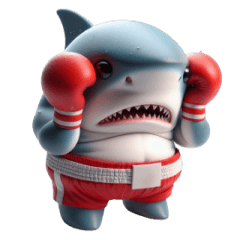 [LINEスタンプ] ボクシングサメ爆笑アタック,