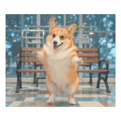 [LINEスタンプ] 動く！ドット絵風のコーギー！
