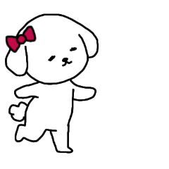 [LINEスタンプ] [アレンジ用]ビションフリーゼ女の子