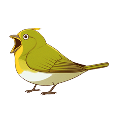 [LINEスタンプ] 少し圧のあるメジロスタンプ（野鳥）