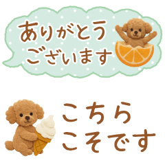 [LINEスタンプ] 癒しプードルの極省スペースで丁寧敬語