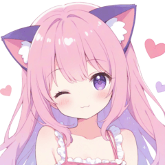[LINEスタンプ] ピンク猫耳の女の子スタンプ