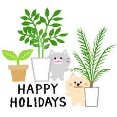 [LINEスタンプ] 観葉植物と犬猫セット