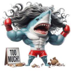 [LINEスタンプ] ボクシングサメ怒りのメルトダウン,