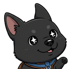 [LINEスタンプ] 可愛くて元気な黒い子犬