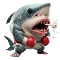 [LINEスタンプ] ボクシングサメのクリティカル日常