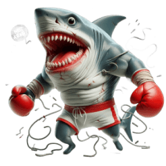 [LINEスタンプ] ボクシングサメの崩壊爆笑,