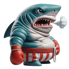 [LINEスタンプ] 怒り爆発のボクサーサメ,