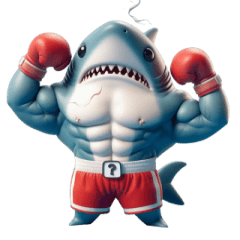 [LINEスタンプ] ボクサーサメの爆笑チャレンジ,