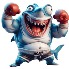 [LINEスタンプ] ボクシングサメの咆哮スタンプ,